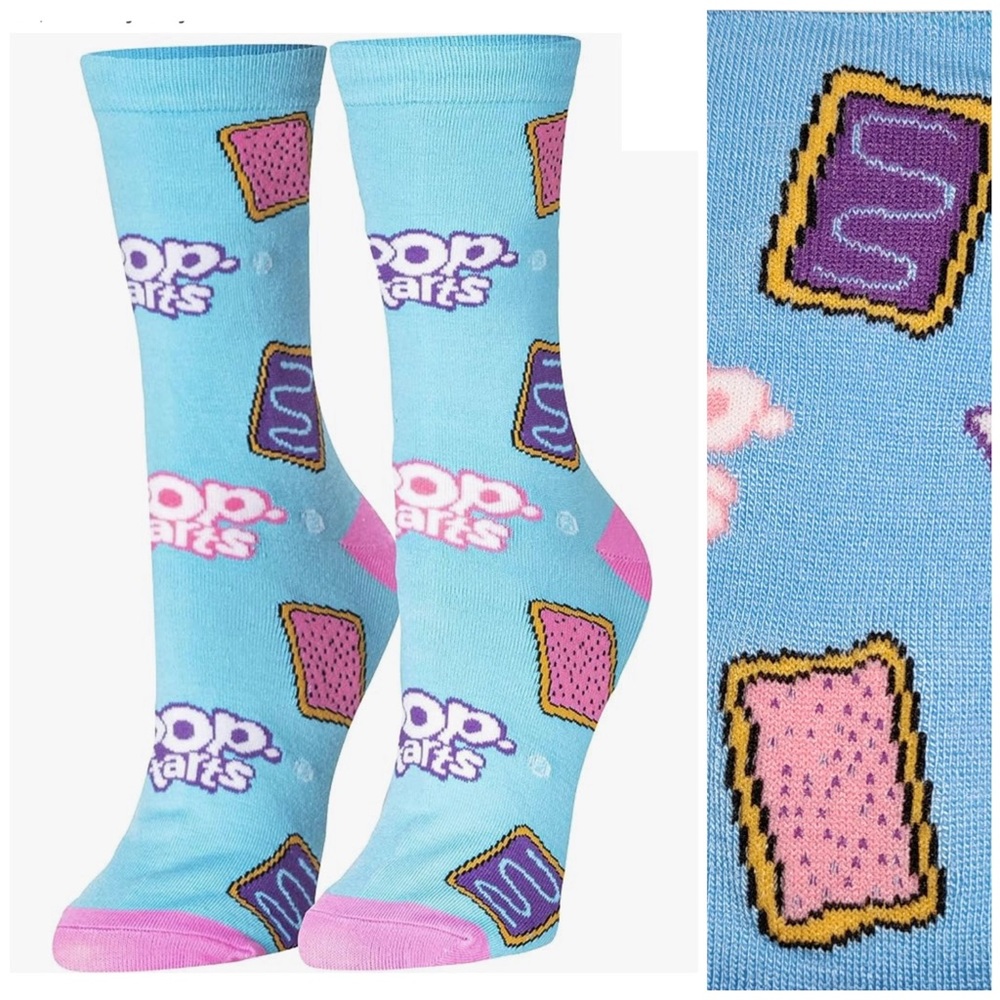 Pop Tart Funny Breakfast Cereal Socks for Men Crew 6-12 Novelty Silly women fun*